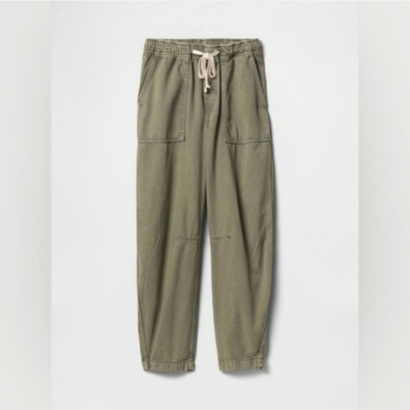 Gap Mid Rise Pull-On Soft Barrel Jeans Mesculen Green - Picture 6 of 6